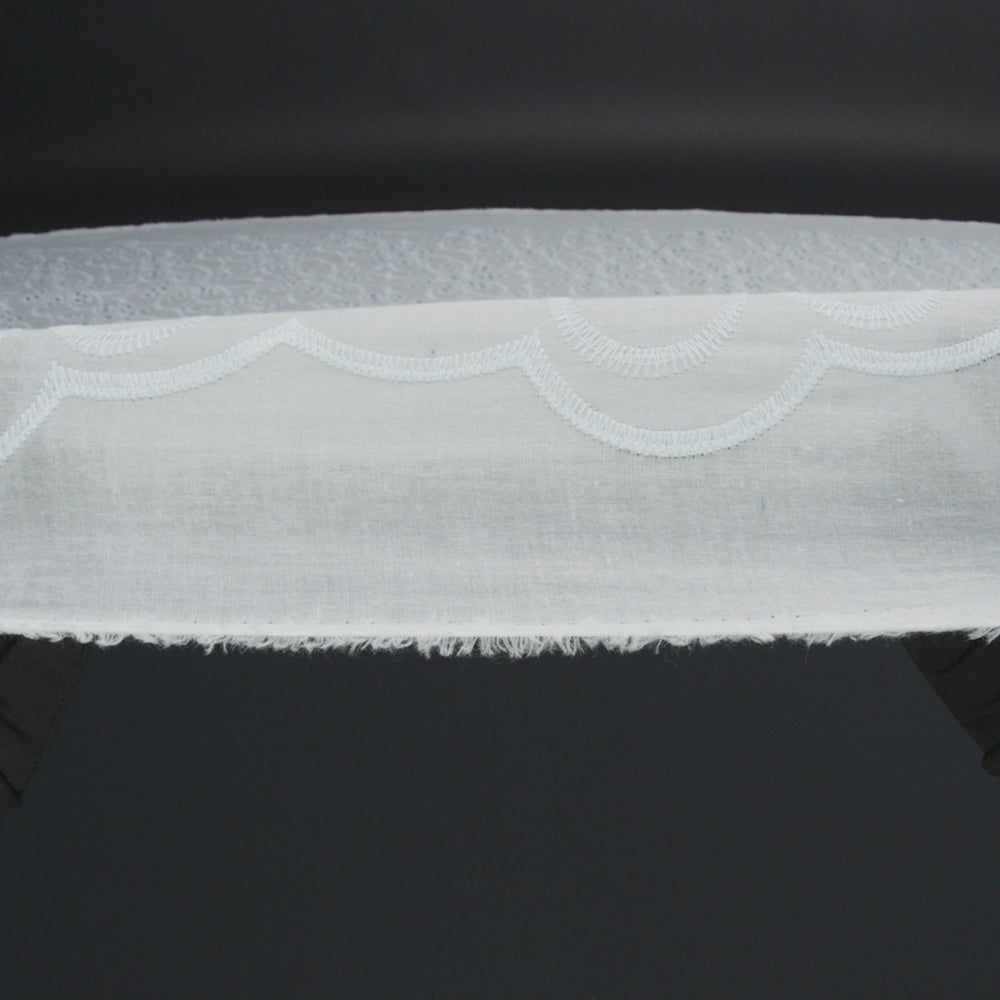 Embroidered Eyelet Cotton Voile - Pale Aqua Big Flowers - Naomi Collection