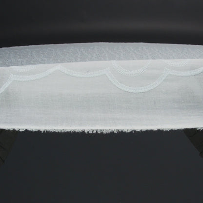 Embroidered Eyelet Cotton Voile - Pale Aqua Big Flowers - Naomi Collection