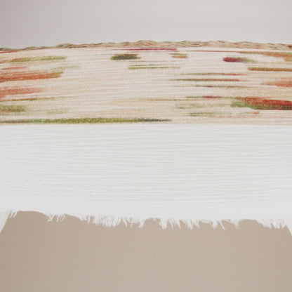 Slubbed Gauzy Cotton Woven - Beige, Burgundy and Green Abstract Painterly Ikat - Mood Exclusive Striate Shot Print