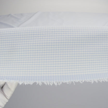 Organic Cotton Seersucker - Light Blue Gingham - Olinda Collection