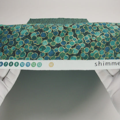 Metallic Printed Quilting Cotton by Northcott - Peacock Polka Dot Confetti - Shimmer Collection