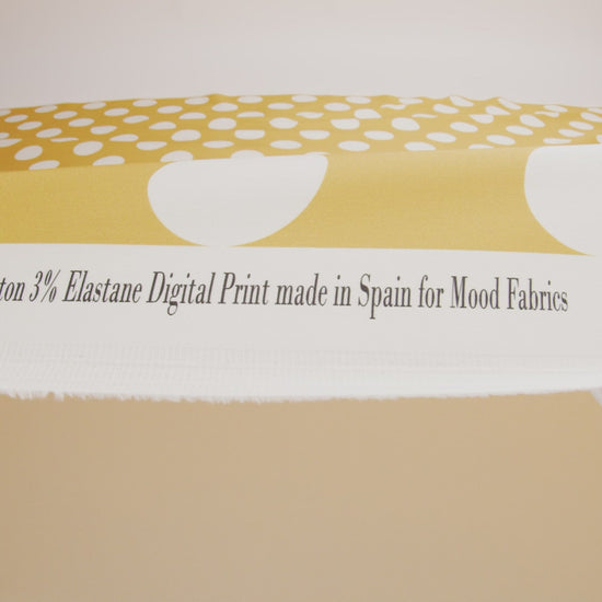 Stretch Cotton Sateen - Yellow Polka Dots - Mahina Dots Print - Mood Exclusive Aloha Collection