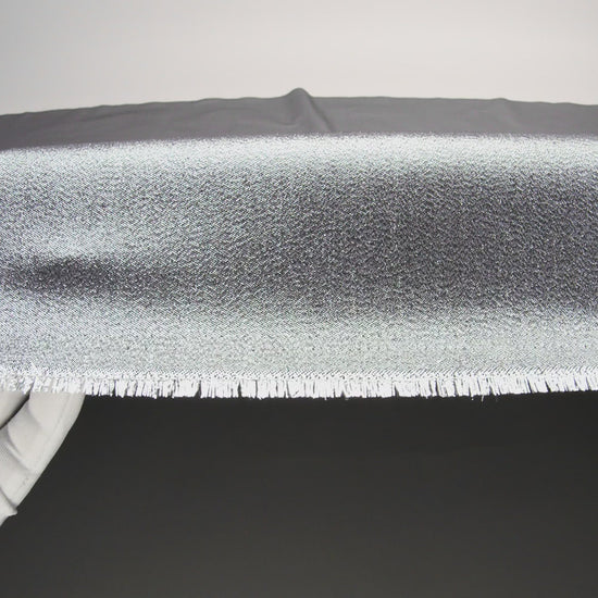 Metallic Polyester Lame - Silver and Black