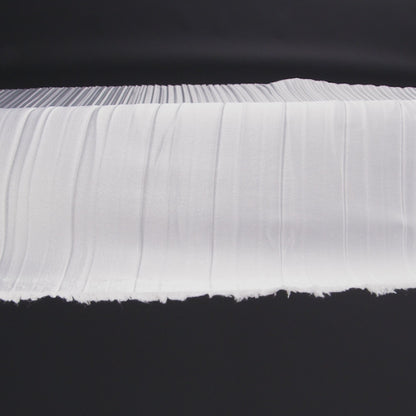 Pleated Stretch Satin - White - Andreas Collection