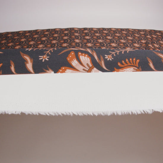 Stretch Cotton Twill - Black and Orange Floral - Watching the Fire Print - Mood Exclusive Rockland Collection - Image 6 of 6