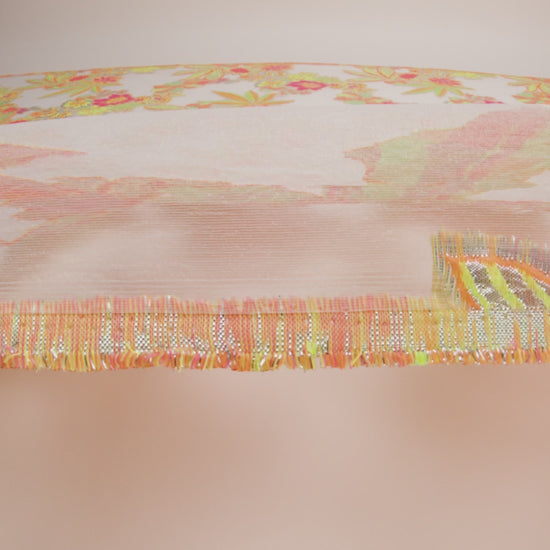Metallic Neon Pink, Orange and Lime Floral Luxury Burnout Brocade - Image 6 of 7