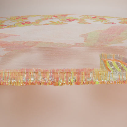Metallic Neon Pink, Orange and Lime Floral Luxury Burnout Brocade