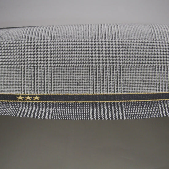 Brushed Virgin Merino Wool Twill - Black and White Glen Plaid - Image 6 of 6