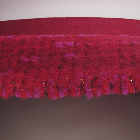 Brushed Wool Blend Tweed - Red, Burgundy and Fuchsia Plaid