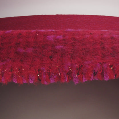 Brushed Wool Blend Tweed - Red, Burgundy and Fuchsia Plaid