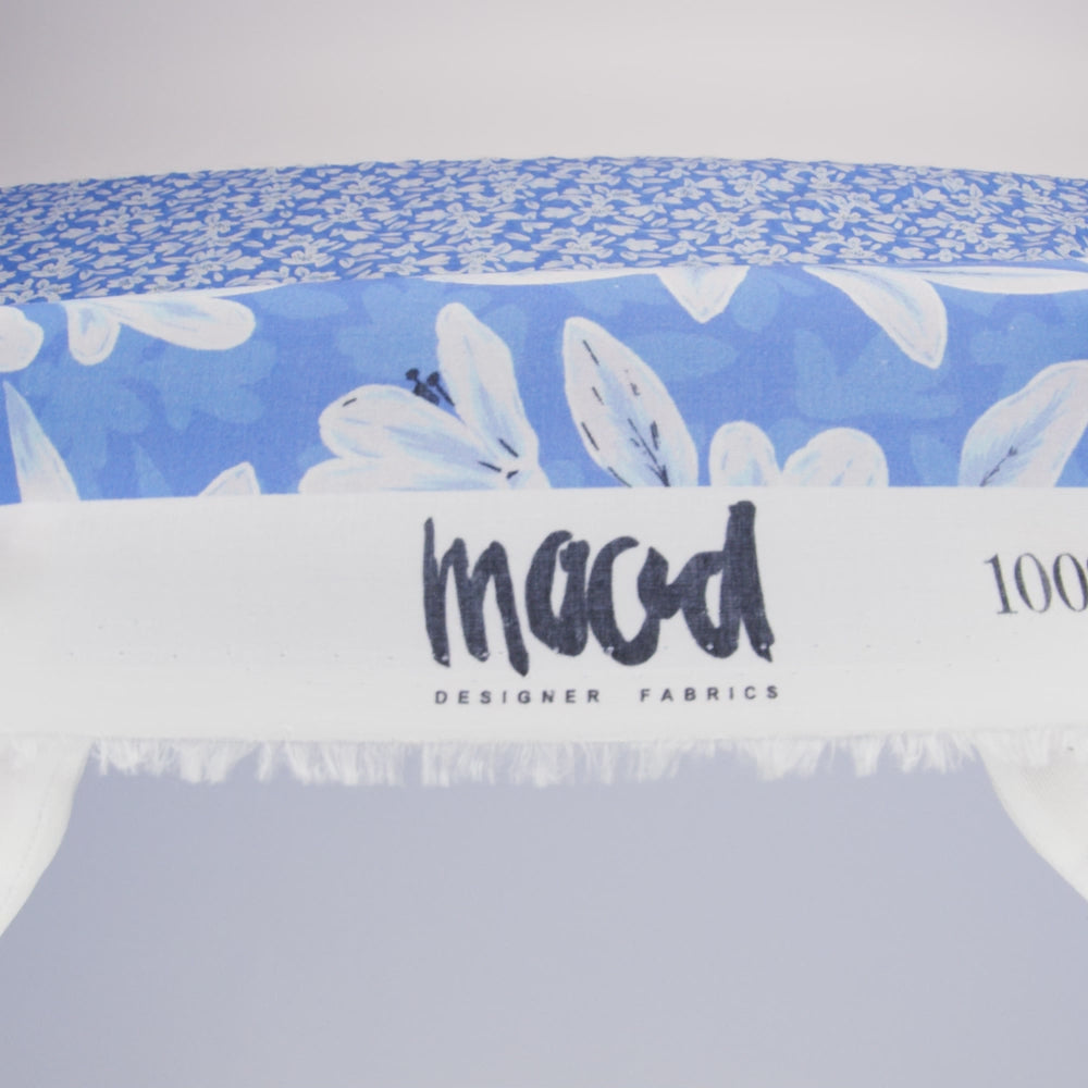 Cotton Voile - Blue Floral - Daybreak Bloom Print - Mood Exclusive Chariot Collection - Image 6 of 7