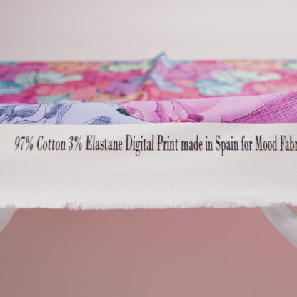 Stretch Cotton Sateen - Rainbow Roman Busts - Saccharine Statuary Print - Mood Exclusive Sugar Collection