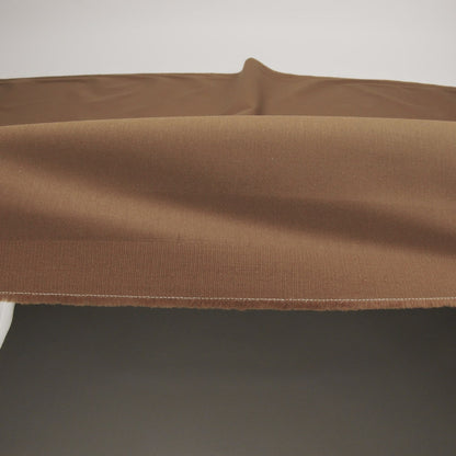 Italian Warm Brown Stretch Cotton Woven with Cocoa Waxy Laminate