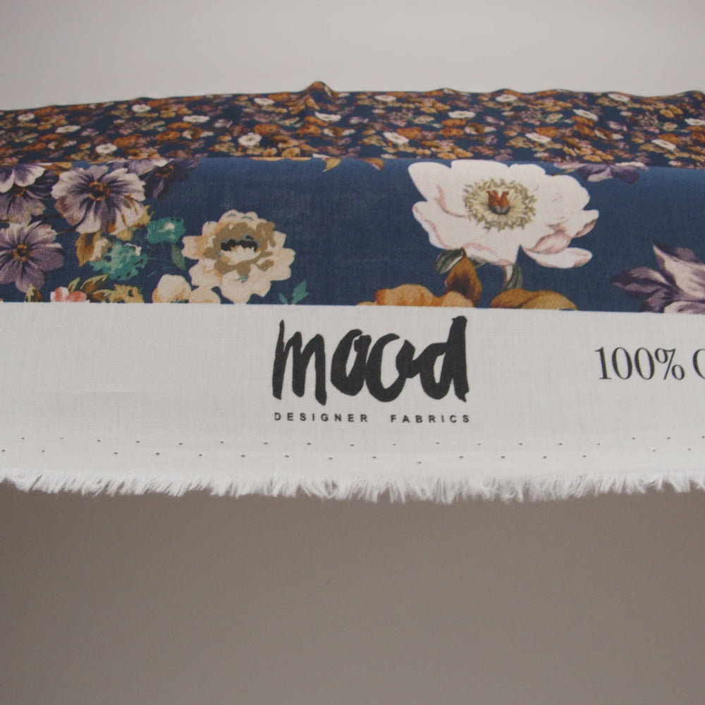 Cotton Voile - Navy and Orange Floral - Floral Dreams Print - Mood Exclusive St. Tropez Collection - Image 5 of 5