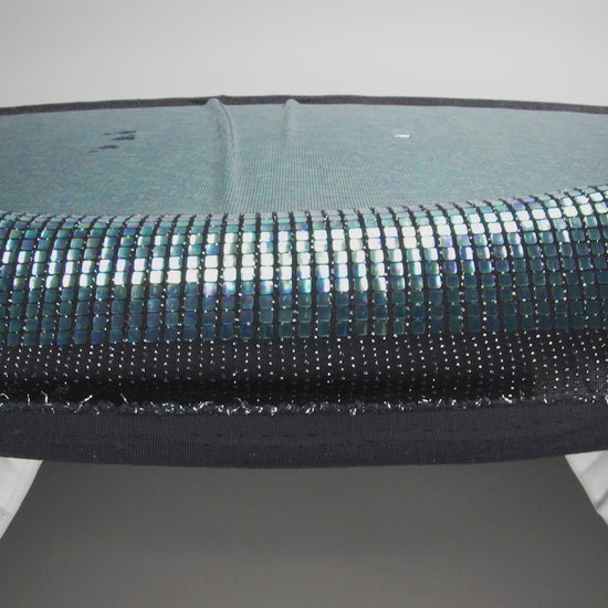Blue Oil Slick and Black Squares Foiled Stretch Nylon Knit - Image 6 of 7