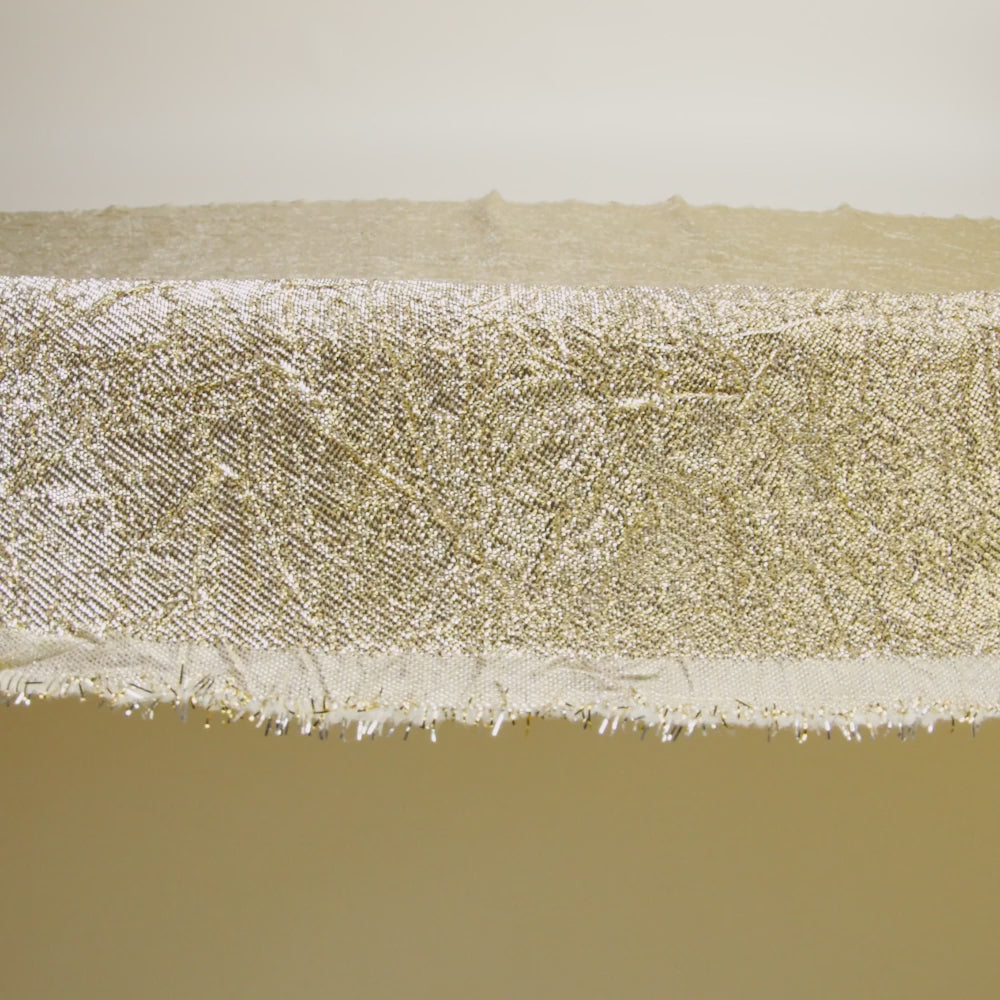 Astrolabe Metallic Gold and Silver Crinkled Luxury Brocade with White Backing - Image 6 of 7
