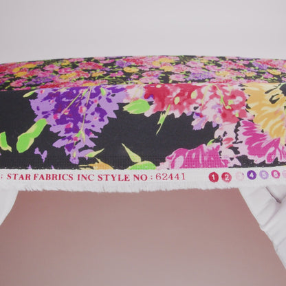 Vibrant Floral Stretch Cotton Sateen
