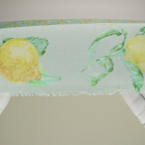 Lemons on Celadon Printed Linen Woven