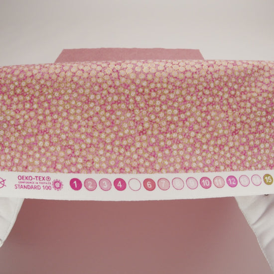 Metallic Printed Quilting Cotton by Northcott - Bubble Gum Tiny Dots - Shimmer Collection