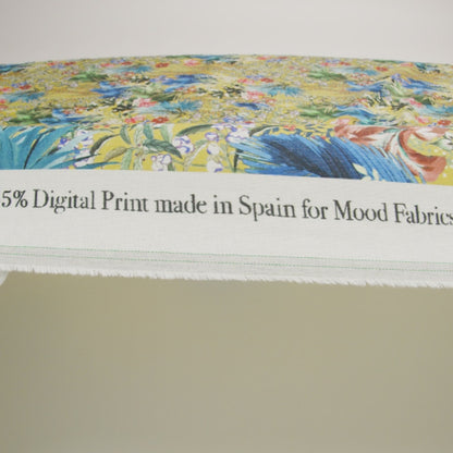 Linen and Rayon Woven Print - Yellow and Multicolor Floral - Mood Exclusive Amazonia