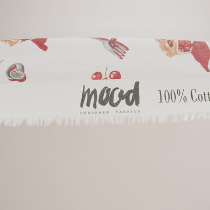 Cotton Voile - White Cherry Pies - Baked Fresh Print - Mood Exclusive Rockland Collection