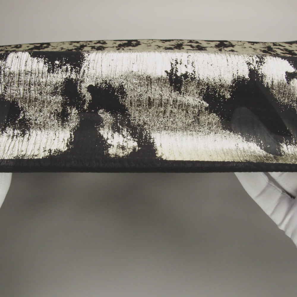Polyester Chiffon Plisse with Abstract Gold Foiling - Black - Aralia Collection - Image 6 of 7