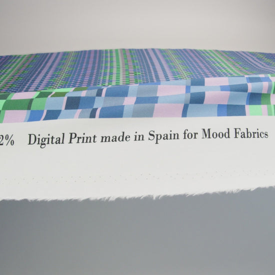 Mood Exclusive Blue Fruit Basket Fete Stretch Cotton Poplin