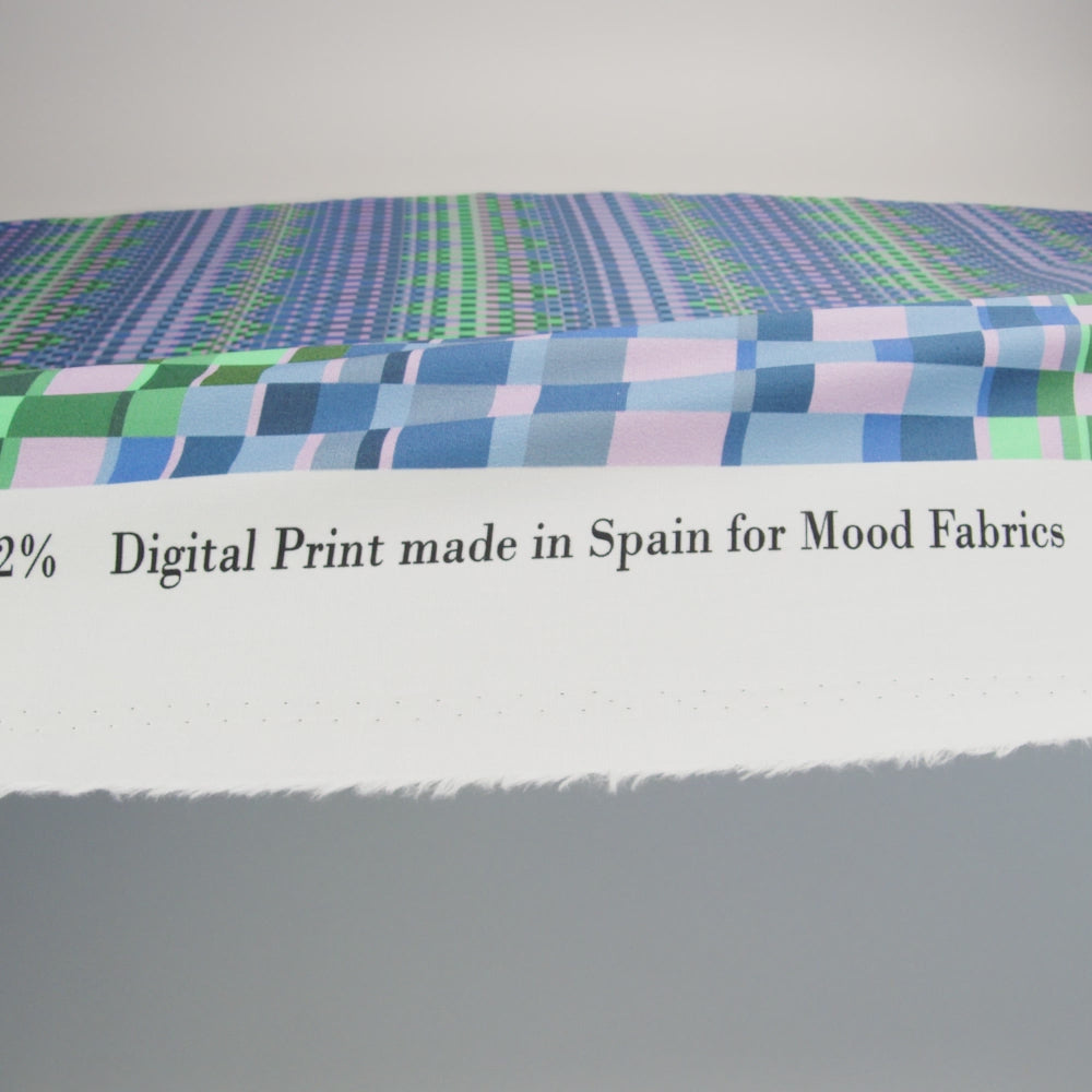 Mood Exclusive Blue Fruit Basket Fete Stretch Cotton Poplin