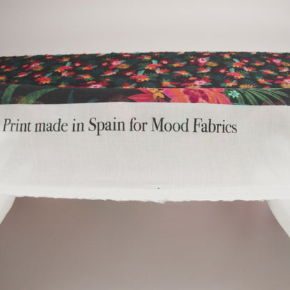 Viscose Voile Print - Green, Red and Black Floral - Mood Exclusive Havana Nights
