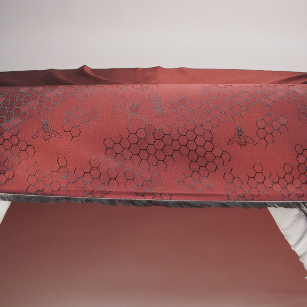 Burnt Orange Tonal Bee Hive Jacquard Lining - Image 6 of 7