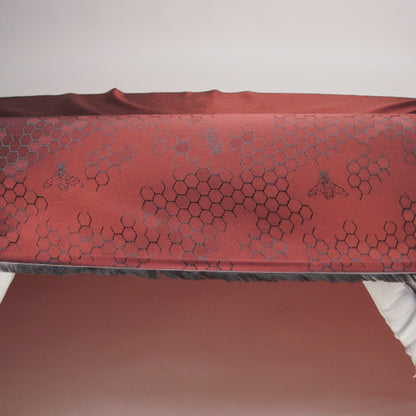Burnt Orange Tonal Bee Hive Jacquard Lining