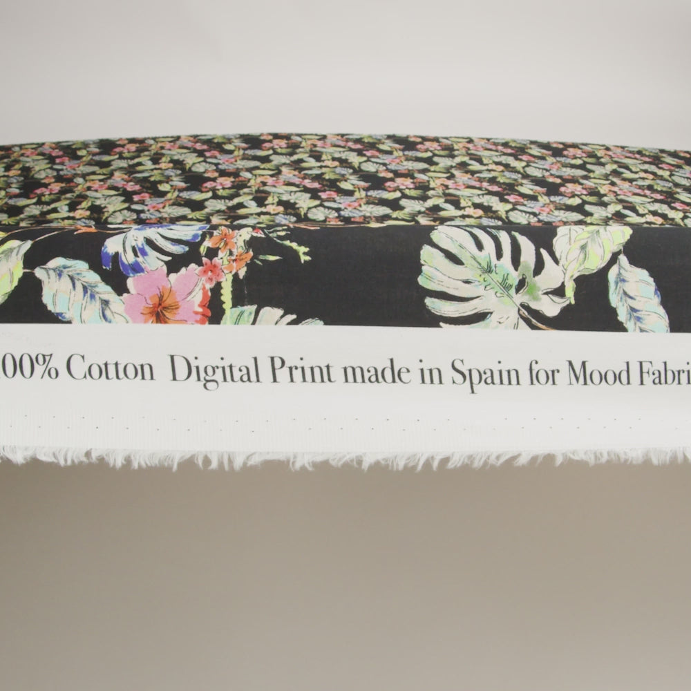 Mood Exclusive Black Hibiscus Haven Cotton Voile - Image 5 of 5
