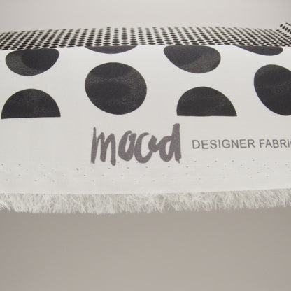 Heavy Silk Satin-Faced Organza, Made in Italy - Black and White Polka Dot Gradients