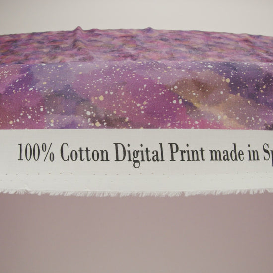Cotton Voile - Pink, Purple and White Abstract - Hope Spotted Print - Mood Exclusive Wisteria Collection