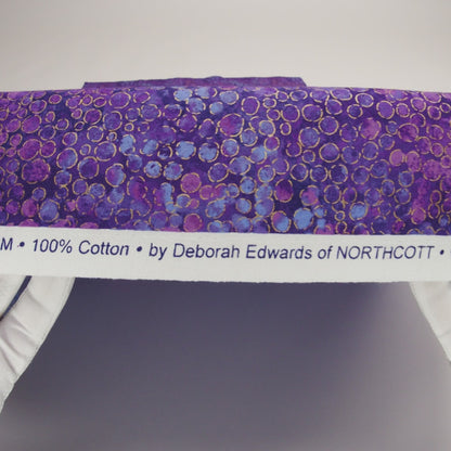 Metallic Printed Quilting Cotton by Northcott - Pansy River Rocks - Shimmer Collection