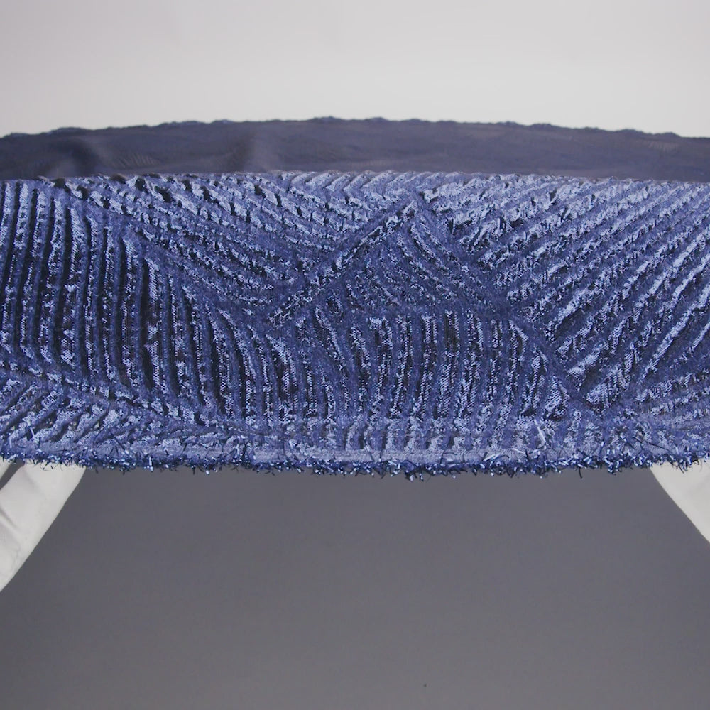 Luminous Royal Blue Double-Layer Organza Brocade - Image 5 of 5