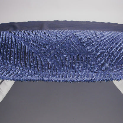 Luminous Royal Blue Double-Layer Organza Brocade