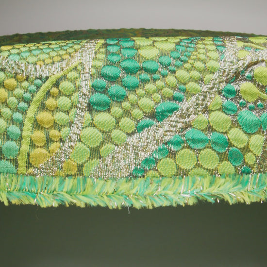 Metallic Gold and Lime Green Organic Flow Luxury Brocade