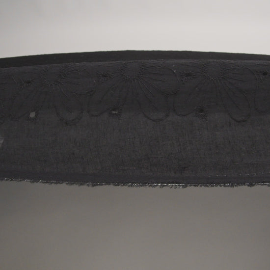 Embroidered Eyelet Cotton Voile - Black All-Over Flowers - Naomi Collection
