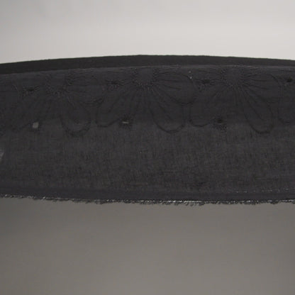Embroidered Eyelet Cotton Voile - Black All-Over Flowers - Naomi Collection