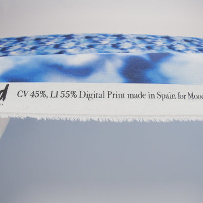 Linen and Rayon Woven - Blue Tie Dye - High Tide Print - Mood Exclusive Indigo Collection