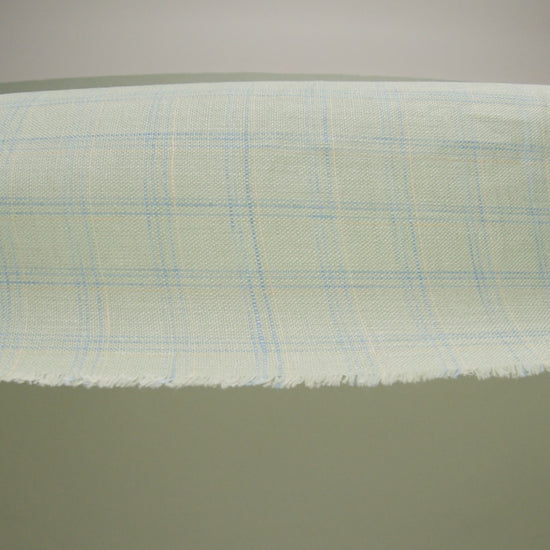 Lightweight Linen Woven - Mint Green, Sky Blue and Pale Yellow Plaid