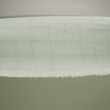 Lightweight Linen Woven - Mint Green, Sky Blue and Pale Yellow Plaid