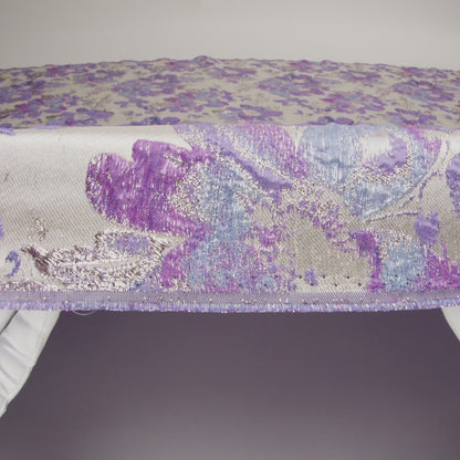 Metallic Champagne, Rainy Day and Deep Wisteria Floral Luxury Brocade