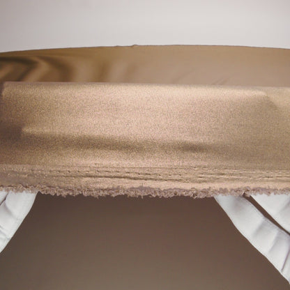 Ultra-Smooth Polyester Georgette with Foiling - Taupe and Gold - Valeria Collection