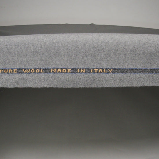 Brushed Virgin Wool Twill Made in Italy - Heathered Light Gray