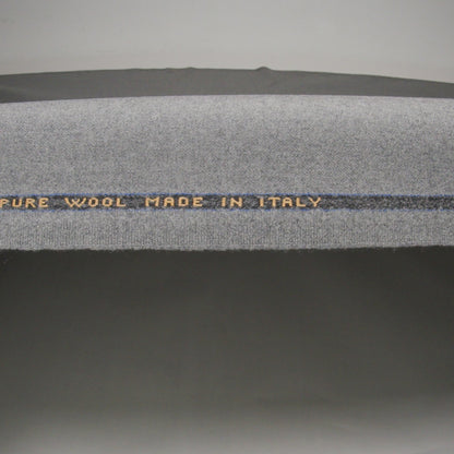 Brushed Virgin Wool Twill Made in Italy - Heathered Light Gray