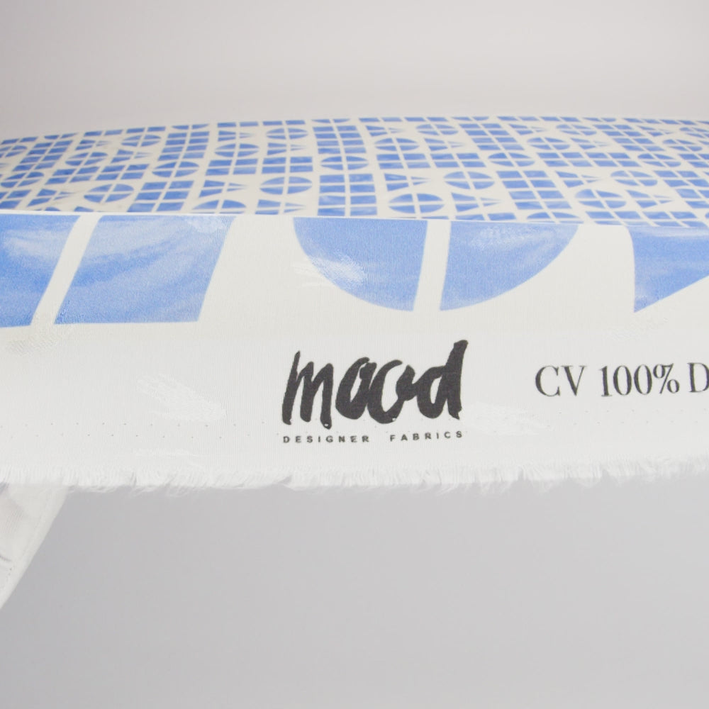 Hands Viscose Jacquard Print - Blue Divided Geometric Shapes - Mood Exclusive Elementary Views - Image 6 of 6