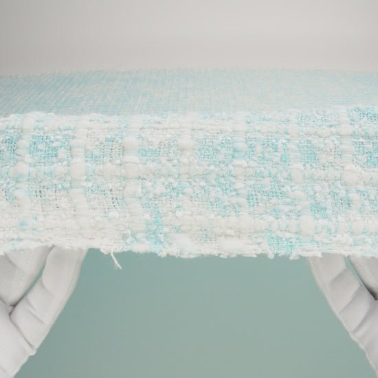 Newcastle Dawn Blue and White Viscose and Acrylic Chenille Tweed