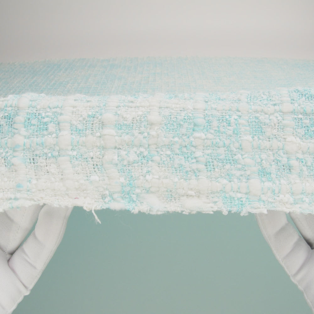 Newcastle Dawn Blue and White Viscose and Acrylic Chenille Tweed